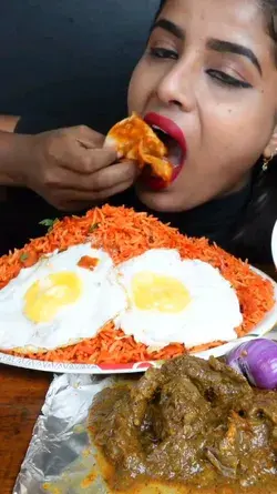 Ashifa ASMR Eating Spicy Chicken Curry, Fried Rice, Leg Piece Big Bites ASMR Eating Mukbang Video