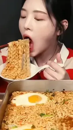 noodles with eggs and kimchi mukbang asmr | cr: Eat with Boki from yt | edited by me