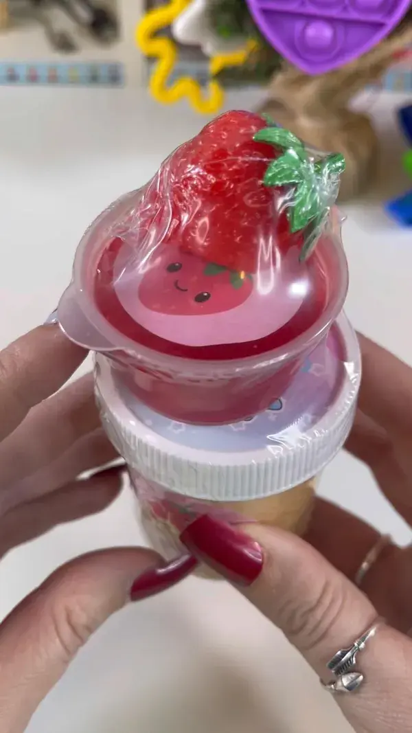Strawberry Cheesecake Parfait Butter Fizz Slime! #slime #asmr