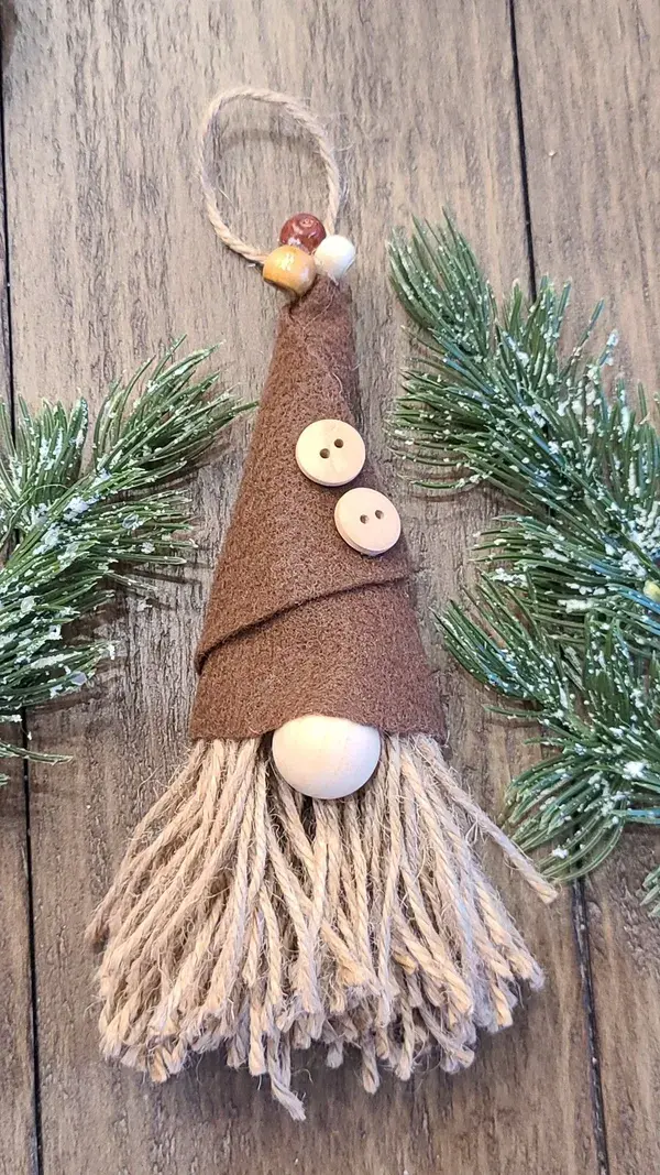 Rustic gnome ornament