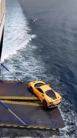 No way!!! This Ferrari is going to fall in the ocean