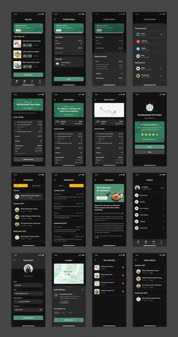 Kupa - Food Delivery App UI Kit 