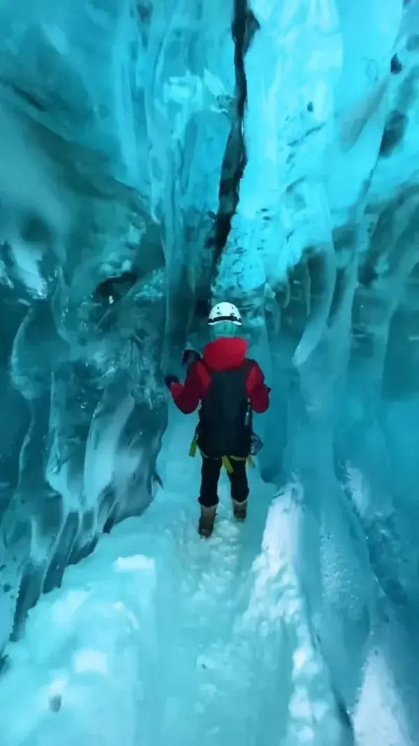 Exploring in the glaciers of Iceland, where the winter season can be observed from November to March