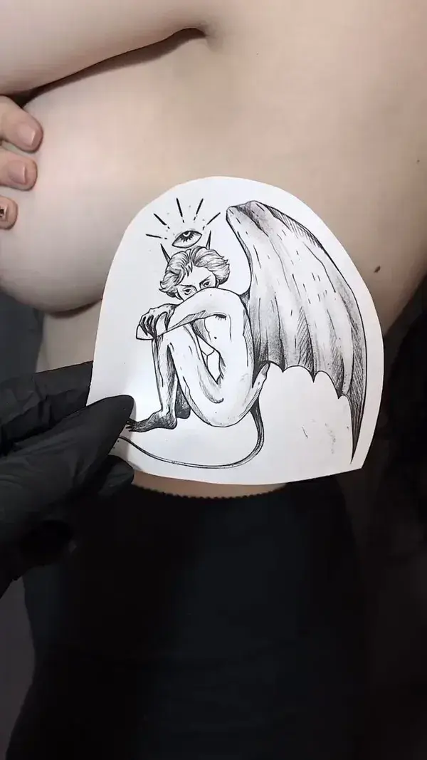 Люцифер тату для ведьмы, черти эскиз 😈  Настя Злюка | оригинальные рисунки скетчи татуировки
