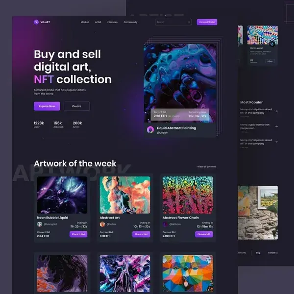 Via.Art NFT Marketplace landing page