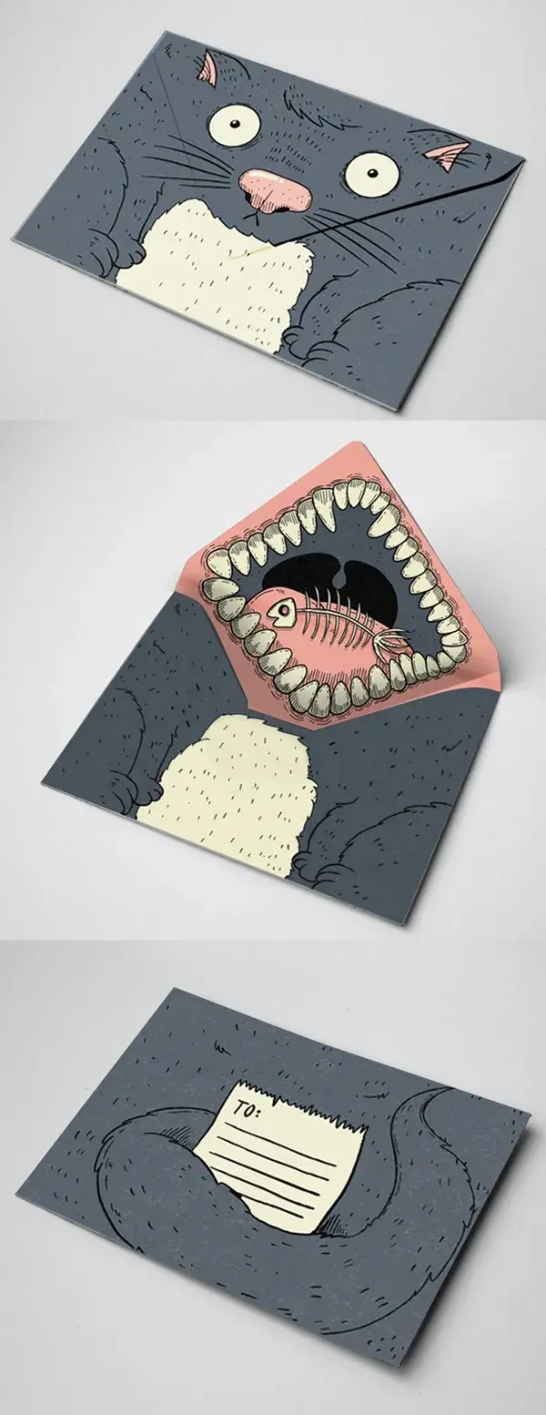 Funny Animal Envelope Design for Postcards | 2021 99awards
