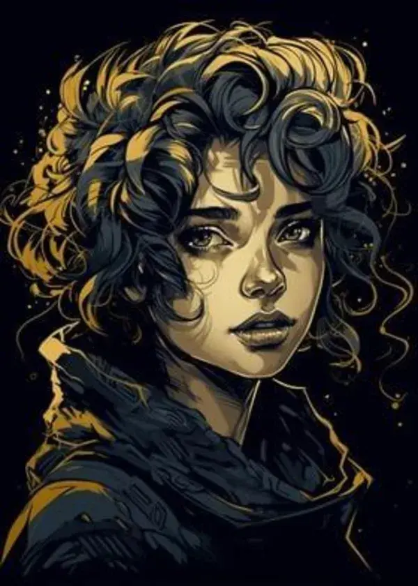 Metal Poster Displate "Cute Girl With Golden Hair"