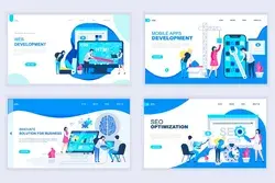 Landing Page Templates Flat Concept AI, EPS