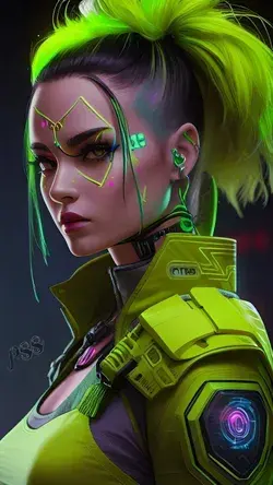 Neon girl image download AI image generated pics