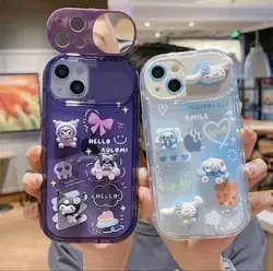 Sanrio Cinnamoroll Kuromi 3D Cartoon Doll With Mirror Phone Cases For iPhone 15 14 13 12 11 Pro M...