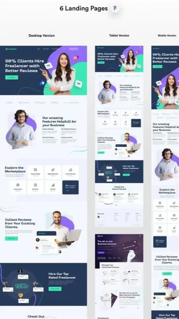 Multi-concept Landing page UI Kit V2