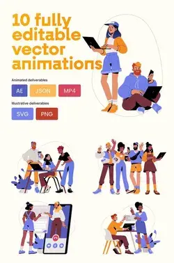 Business Characters Animated Illustartion Pack