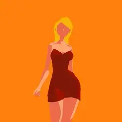 Girl in red dress 2D animation