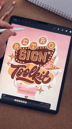 Retro Sign Toolkit for Procreate