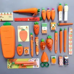 Silicone Carrot Pencil Case - Carrot full set