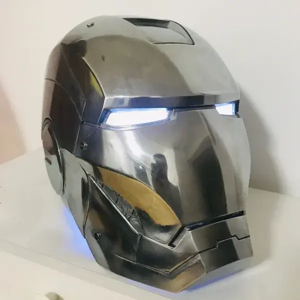 Iron Man Metal Helmet Mark 2 ,Polished Iron man Helmet,Marvel Tony Stark Iron Man Cosplay 1:1 Movie Prop Replica,High precision Replica