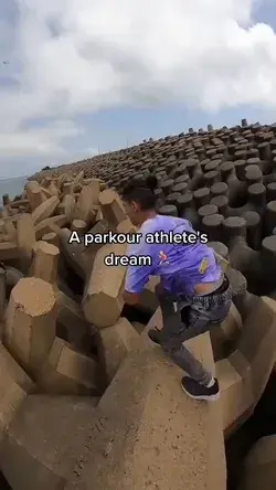 Parkour over tetrapods