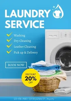 Modern and Minimalist Laundry Services Poster