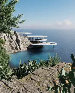 Amazing seaside house designed and visualized by THE LINE visualization