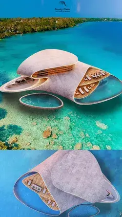 White Shell - Melena House: A Floating Villa in Dhidhdhoo, Maldives Concept by Gravity Studio