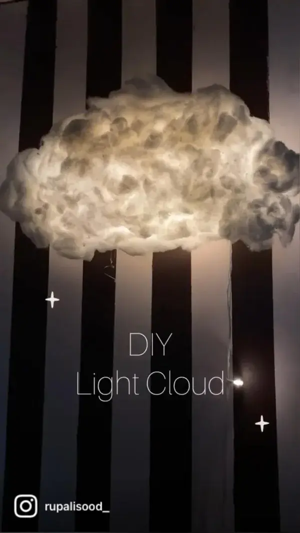 DIY Light Cloud☁️ Cutest night lamp and a room decor idea and it’s so easy to make ✨