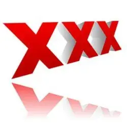 Red three-dimensional xxx letters for restriction Vector Image