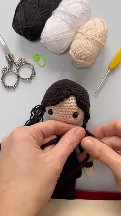 Crochet your own Wednesday Addams doll