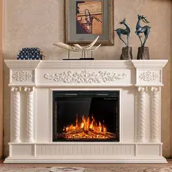 Clihome 36in Electric Fireplace Freestanding Heater with Natural Flame Option in Black | CWCH-EPA23629