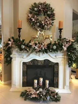 Fireplace christmas decoration