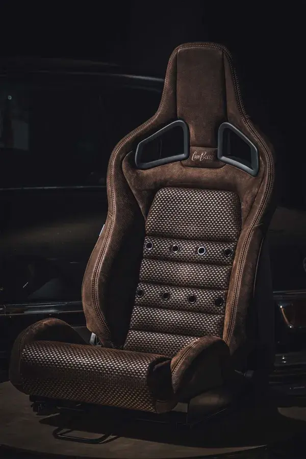 Basket weave leather Recaro seat