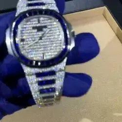 patek philippe nautilus vvs moissanite diamond iced out customized hip hop jewelry watch