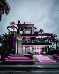 Luxury Purple Futuristic Home