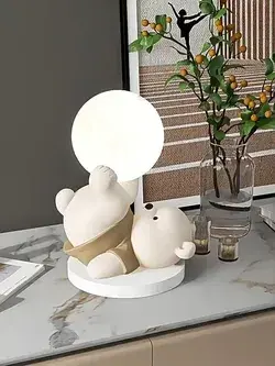 Cute Bear Resin Night Lamp