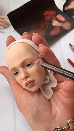 Ooak art Doll makeup doll, мк роспись куклы 