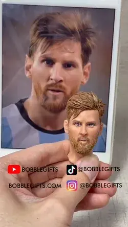 2022 Tucker World Cup Lionel Messi head made from polymer clay Custom Football Player Bobbleheads