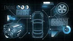 Car Hud Screen. Futuristic Motion Stock Footage Video
