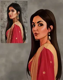 Digital Portrait Illustration : Katrina Kaif