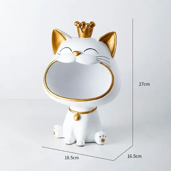 Lucky Cat Statue Sculpture - White