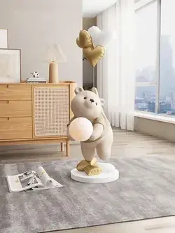 Vitality bear living room decoration ornaments floor lamp light luxury TV cabinet bedroom