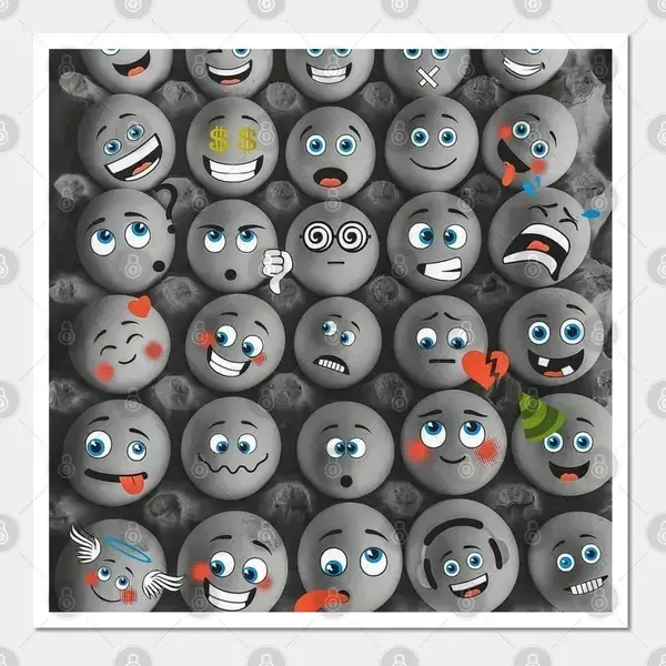 Emojis Facial - Emotions Wall And Art Print | Emotions