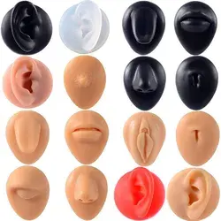 CHUANCI 1PC Soft Silicone Body Part Model Human Ear Mouth Eye Tongue Navel Model Display Puncture Display Simulation for Jewelry Display Teaching Tool