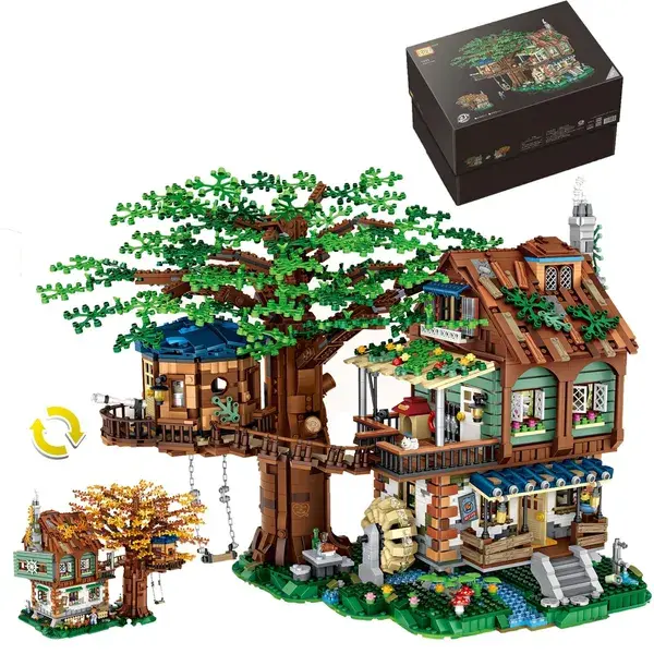 NEWZACCIT Tree House Bricks Model Toys Set, 4761PCS Build and Display Challenge House Mini Blocks Kit for Teen Boy Girl Age 14+, Toy Building Set for Any Hobbyists(4761 Pieces)