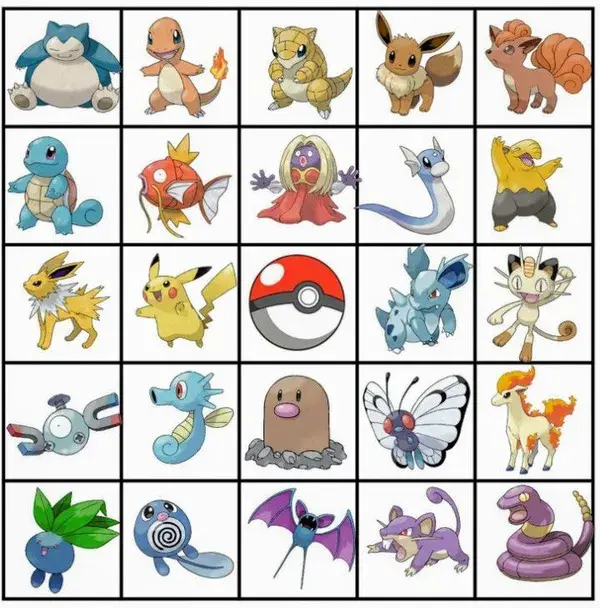 Lotería Pokémon
Bingo Pokémon