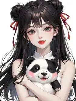 Girl with panda 🐼 🔥
