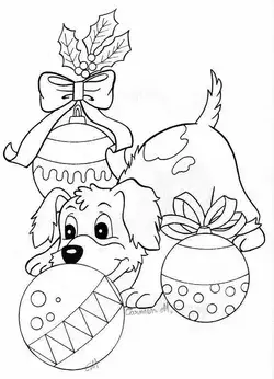 Christmas coloring book page for kids