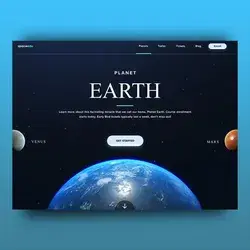 Website UI design about Earth