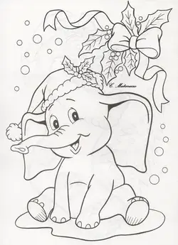 Elephant Coloring Page for Children