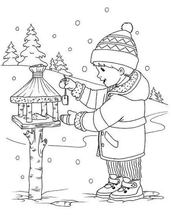 Coloring book page illustration for kids