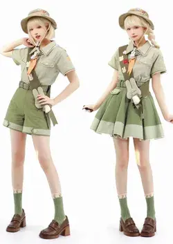 Lolita Box 【-Rabbit Scouts-】 Ouji Lolita Blouse, Shorts and Skirt Set