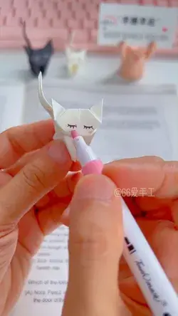 Fold a lovely cat out of paper, come on